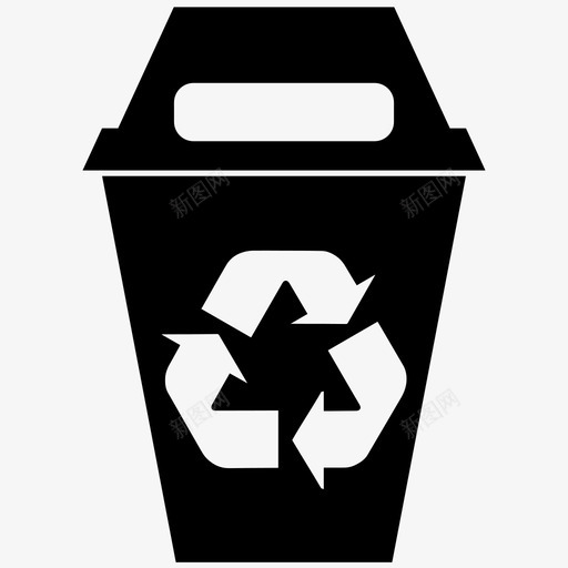 回收站环境绿色图标svg_新图网 https://ixintu.com 回收站 垃圾 废物 环境 绿色
