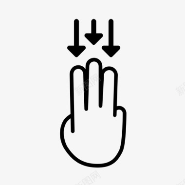 三个手指向下拉平板电脑滑动图标图标