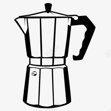 莫卡壶炉顶咖啡机炉顶咖啡图标图标