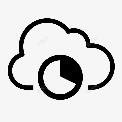 时间云计时器技术图标svg_新图网 https://ixintu.com 云存储 云收集 云数据 云时间 云计算 倒计时 技术 时间云 计时器 饼图