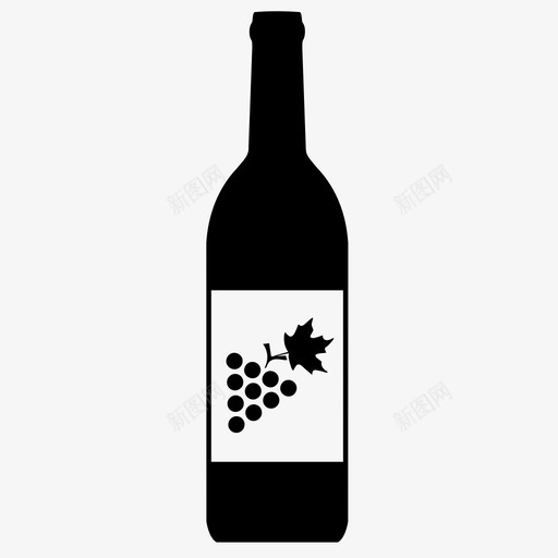酒瓶白葡萄酒红酒图标svg_新图网 https://ixintu.com 玻璃瓶 白葡萄酒 红酒 葡萄 酒瓶 饮料