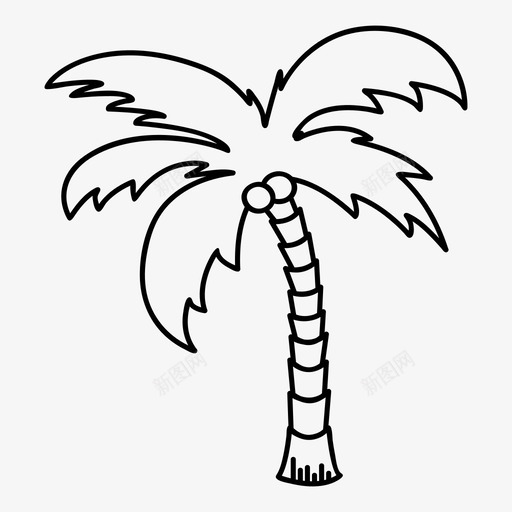 棕榈树热带植物图标svg_新图网 https://ixintu.com 加利福尼亚 天堂 棕榈树 植物 椰子 炎热 热带 风景