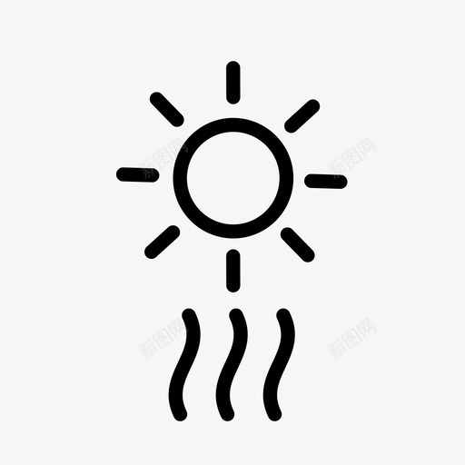 热浪自然太阳图标svg_新图网 https://ixintu.com 加热 天气 天气01 天气状况 太阳 太阳波 热浪 自然 阳光 预报天气