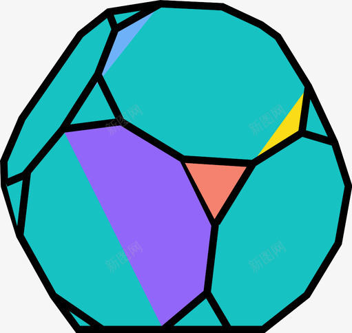 截断十二面体形状多边形图标svg_新图网 https://ixintu.com 三维 三维对象 三维形状 几何体 多边形 对象 形状 截断十二面体