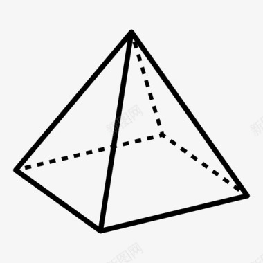 金字塔透明三维四面体图标图标