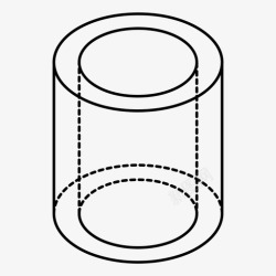 几何数学背景图片空心三维圆柱体图标高清图片