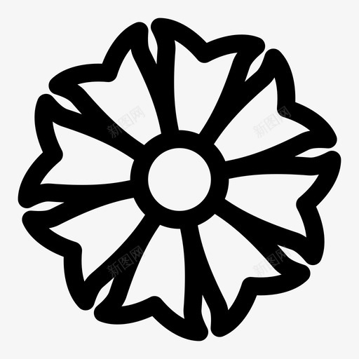 花形状漂亮图标svg_新图网 https://ixintu.com 卷曲 图形 图标 带边框 开花 形状 植物 漂亮 简单的卷曲图标 线条 花
