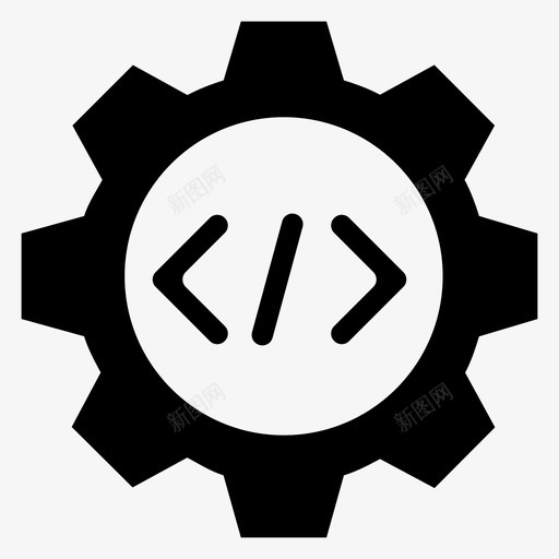 代码设置编程程序员图标svg_新图网 https://ixintu.com 代码设置 开发 程序员 维护 编程 计算机 配置 首选项 齿轮