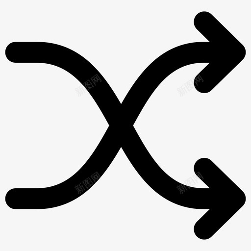 随机播放媒体控制混音图标svg_新图网 https://ixintu.com 右箭头 声音控制 多媒体 媒体控制 媒体控制实心 实心图标 开关 形状 混音 符号 随机 随机播放