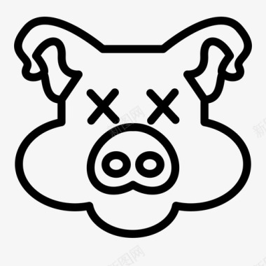 猪猪头牲畜图标图标