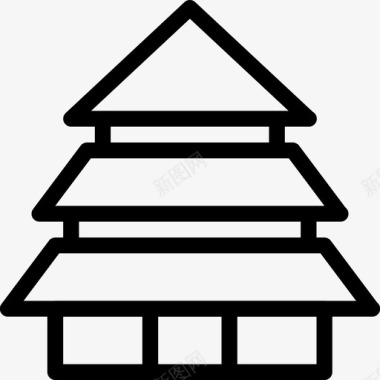 寺庙结构形状图标图标