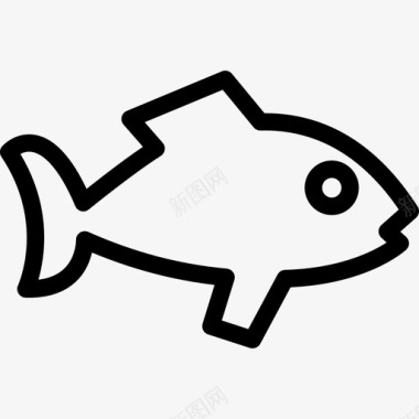 鱼形状线图标图标