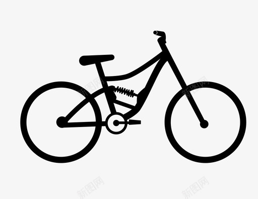 自行车骑手下坡自行车图标svg_新图网 https://ixintu.com 下坡自行车 自行车 骑手 骑自行车的