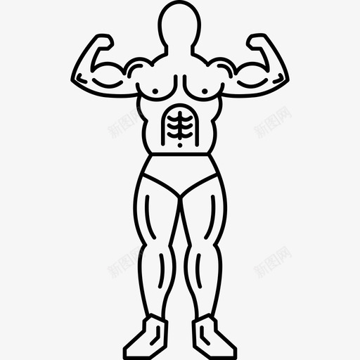 体操运动员正面展示他的肌肉人身体部位图标svg_新图网 https://ixintu.com 人 体操运动员正面展示他的肌肉 身体部位
