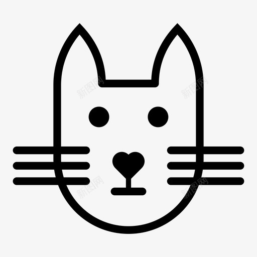 猫宠物小猫图标svg_新图网 https://ixintu.com 头 宠物 家养动物 小猫 猫 脸