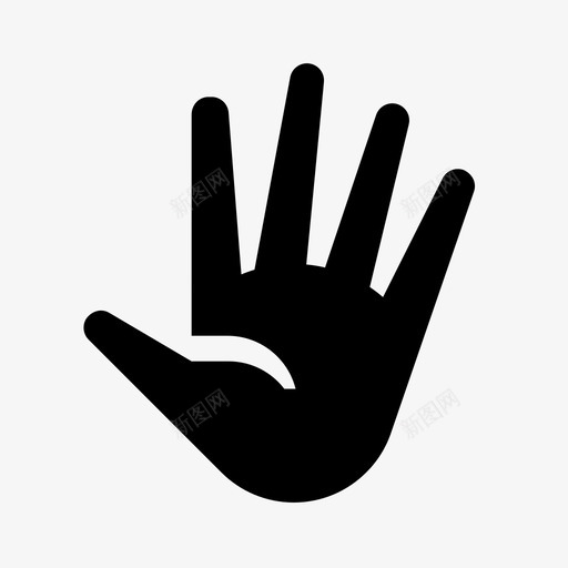 手停信号图标svg_新图网 https://ixintu.com 你好 保持 信号 停 再见 嗨 手 手势