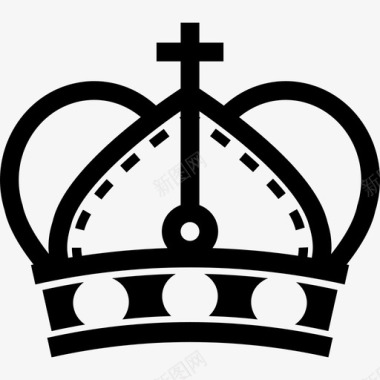 圆边和十字符号变体的皇冠皇冠图标图标