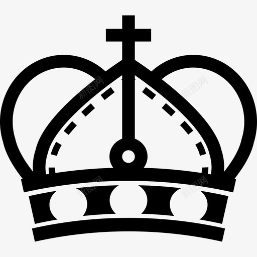圆边和十字符号变体的皇冠皇冠图标svg_新图网 https://ixintu.com 圆边和十字符号变体的皇冠 皇冠