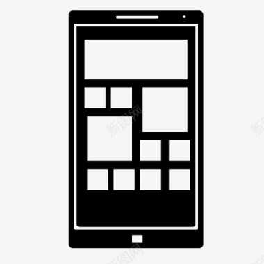 智能手机windows操作系统平铺图标图标