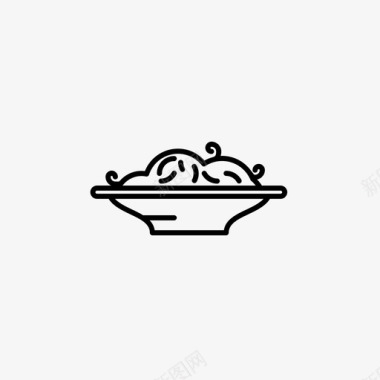 意大利面面条餐图标图标