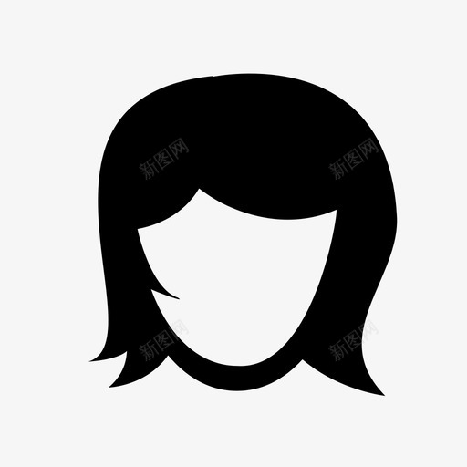 女人短发肖像照图标svg_新图网 https://ixintu.com 人 女人 女孩 短发 空白脸 空脸 肖像照 脸