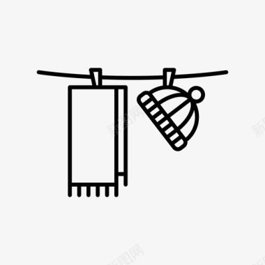 洗衣房洗衣线洗衣针图标图标