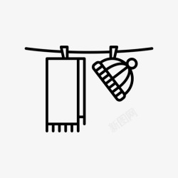 平挂晾干洗衣房洗衣线洗衣针图标高清图片