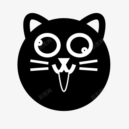 猫宠物小猫图标svg_新图网 https://ixintu.com 动物 卡通 宠物 小猫 情感 猫 疯狂 眼睛 舌头