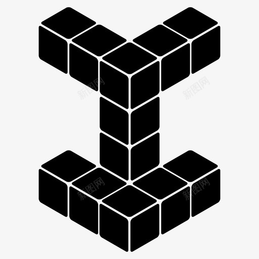 视错觉形状不可能的形状图标svg_新图网 https://ixintu.com 不可能的形状 几何学 块 建筑 形状 正方形 砖 立方体 视错觉 设计