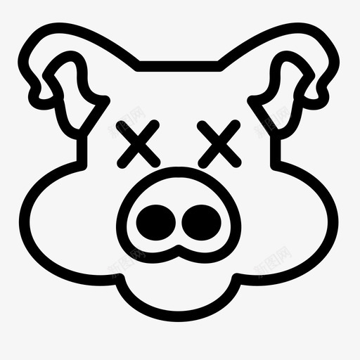 猪猪头牲畜图标svg_新图网 https://ixintu.com 哺乳动物 牲畜 猪 猪头 猪肉