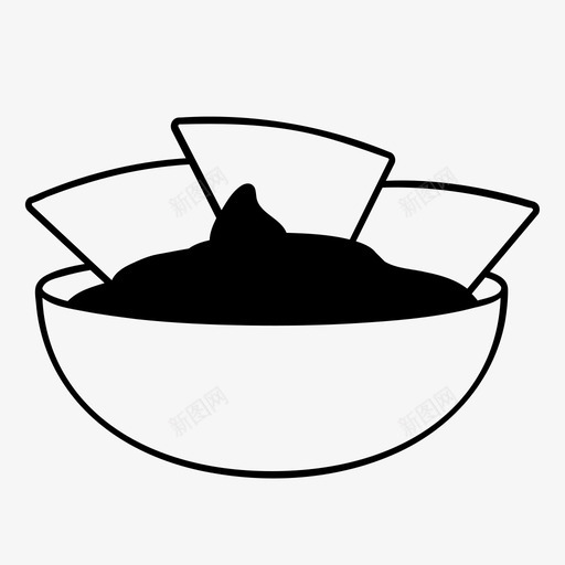 蘸酱开胃菜酸奶油图标svg_新图网 https://ixintu.com 分享 墨西哥菜 开胃菜 派对食品 蕃茄酱 薯条和蘸酱 蘸酱 酸奶油 零食 面 鳄梨酱