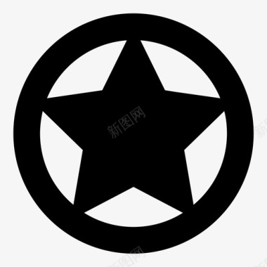 星星标志圆形图标图标