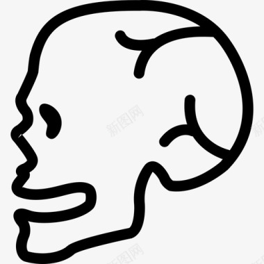 人头骨侧视图人身体各部分图标图标