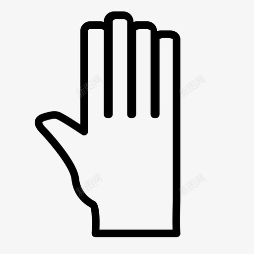 手人的手线图标svg_新图网 https://ixintu.com 人的手 你好 信号 嗨 张开的手 手 摇动器 最小值 标志 简单 线