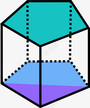 五角棱镜体积三维图标图标