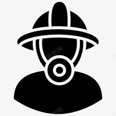 消防员气体防毒面具图标图标