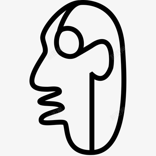 面部毕加索人物图标svg_新图网 https://ixintu.com 人物 插图 毕加索 线条 面部 面部特征 面部线条