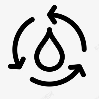 水循环简单形状图标图标
