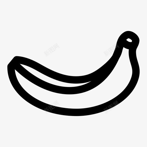 香蕉营养健康食品图标svg_新图网 https://ixintu.com 健康食品 吃 水果 简单卷曲图标 营养 香蕉