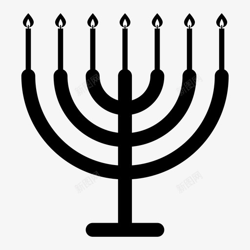 烛台犹太节日图标svg_新图网 https://ixintu.com 光明节 奉献节 希伯来语 庆祝 烛台 犹太 节日 蜡烛