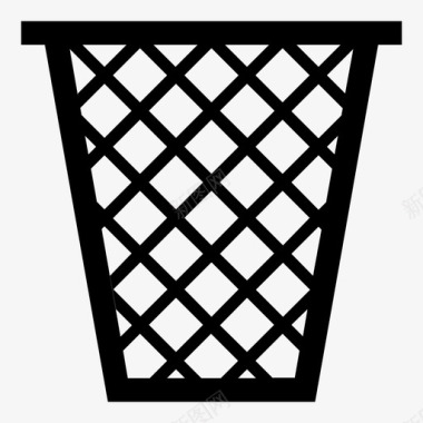 篮子废纸篓垃圾桶图标图标