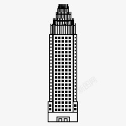 银行大厦美国银行大厦象形文字地标图标高清图片