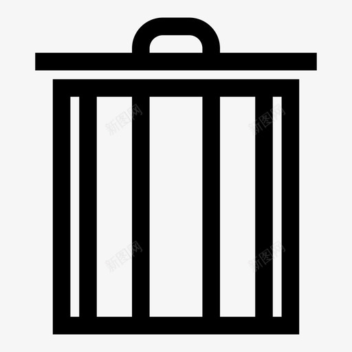 垃圾桶简单形状图标svg_新图网 https://ixintu.com 图形 图标 垃圾桶 形状 简单 简单卷曲图标 线条