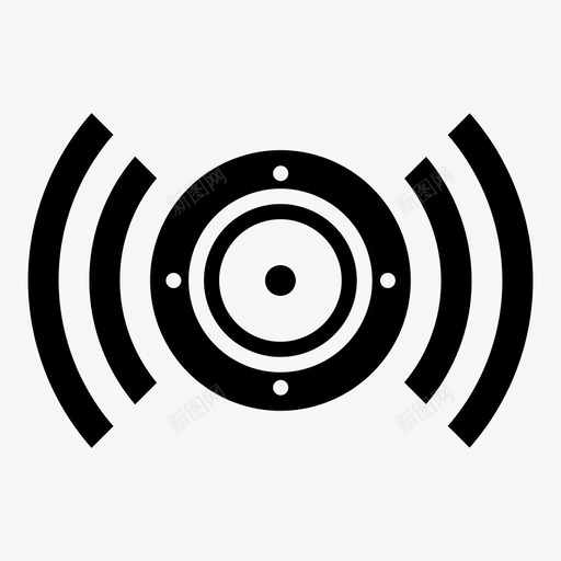 扬声器声音信号图标svg_新图网 https://ixintu.com 信号 可听见 听 声音 大声 扬声器 收音机 音乐 音频