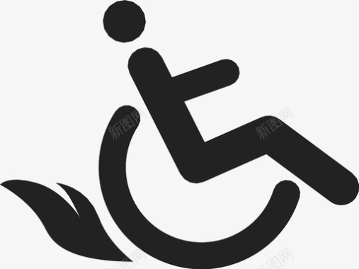 轮椅无障碍运动员图标图标