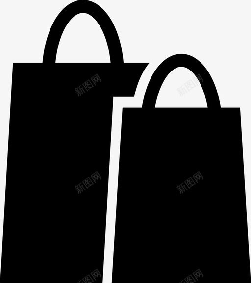 购物袋两个袋子结账图标svg_新图网 https://ixintu.com 两个袋子 结账 购物袋