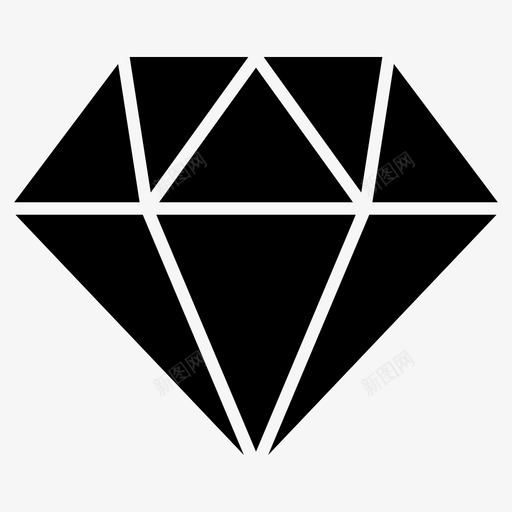 钻石岩石富人图标svg_新图网 https://ixintu.com 宝石 富人 岩石 珠宝 订婚 财富 钻石