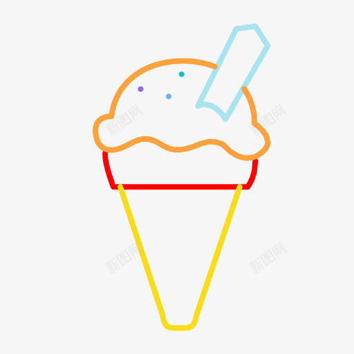 冰淇淋筒美味甜点图标svg_新图网 https://ixintu.com 冰淇淋 冰淇淋筒 冷冻食品 甜点 甜筒 美味 雪糕筒