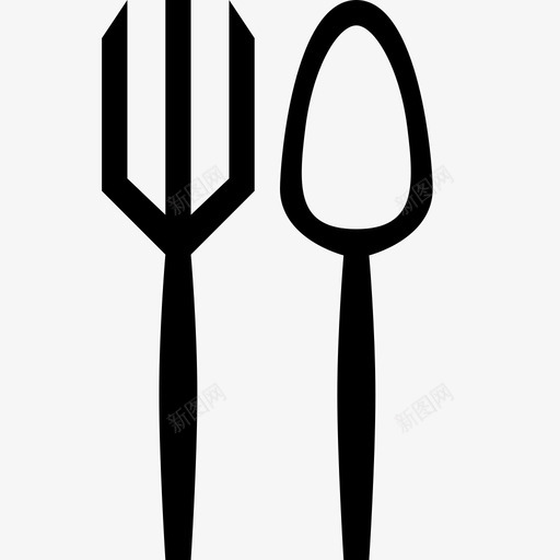 银器餐厅勺图标svg_新图网 https://ixintu.com 勺 叉 吃 银器 餐具 餐厅