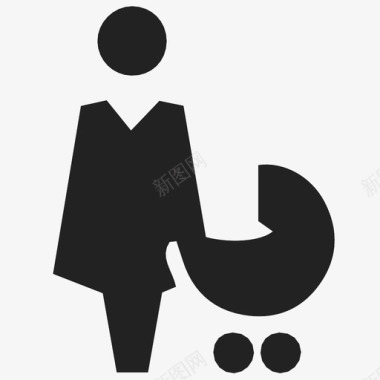 母亲婴儿车养育图标图标